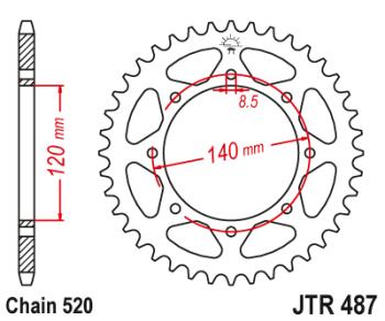 2 899 р. Звезда цепного привода JTR487 43  jtr487.43  с доставкой в г. Майкоп. Увеличить фотографию 1