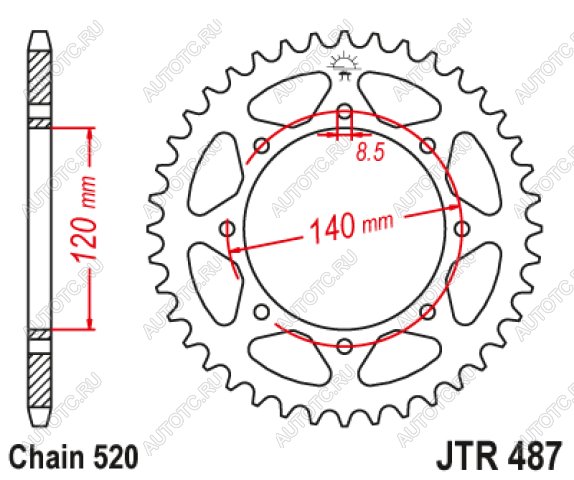 2 899 р. Звезда цепного привода JTR487 43  jtr487.43  с доставкой в г. Майкоп