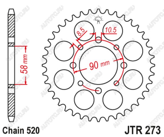 2 899 р. Звезда цепного привода JTR273 42  jtr273.42  с доставкой в г. Майкоп