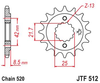 1 699 р. Звезда цепного привода JTF512.17  jtf512.17  с доставкой в г. Майкоп. Увеличить фотографию 1