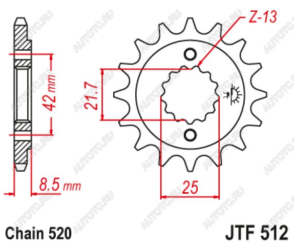 1 699 р. Звезда цепного привода JTF512.17  jtf512.17  с доставкой в г. Майкоп