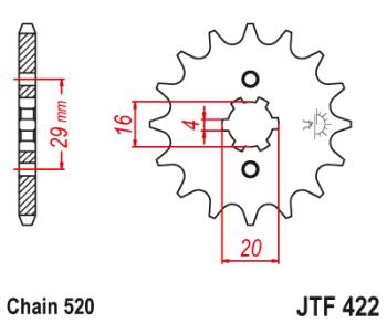 1 089 р. Звезда цепного привода JTF422 13  jtf422.13  с доставкой в г. Майкоп. Увеличить фотографию 1