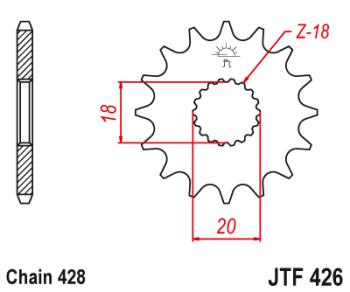 529 р. Звезда цепного привода JTF426 13  jtf426.13  с доставкой в г. Майкоп. Увеличить фотографию 1