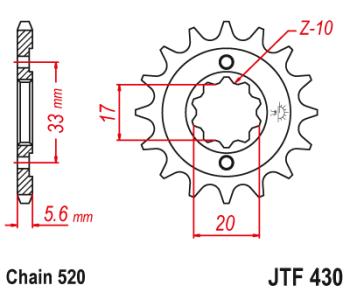 949 р. Звезда цепного привода JTF430 14  jtf430.14  с доставкой в г. Майкоп. Увеличить фотографию 1