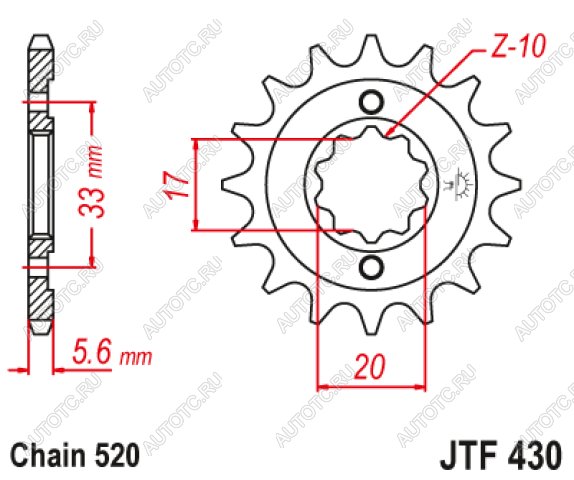 949 р. Звезда цепного привода JTF430 14  jtf430.14  с доставкой в г. Майкоп