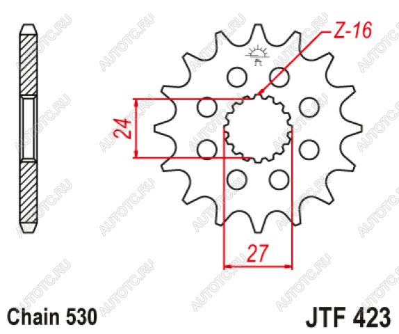 1 599 р. Звезда цепного привода JTF423 18RB  jtf423.18rb  с доставкой в г. Майкоп
