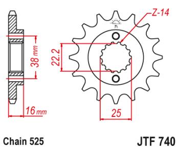 3 019 р. Звезда цепного привода JTF740 15  jtf740.15  с доставкой в г. Майкоп. Увеличить фотографию 1