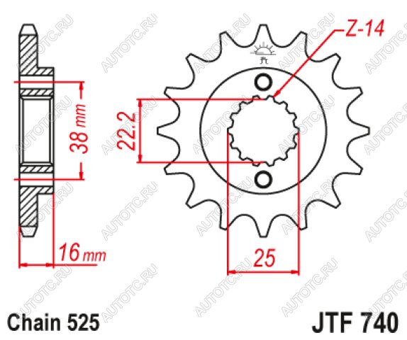 3 019 р. Звезда цепного привода JTF740 15  jtf740.15  с доставкой в г. Майкоп