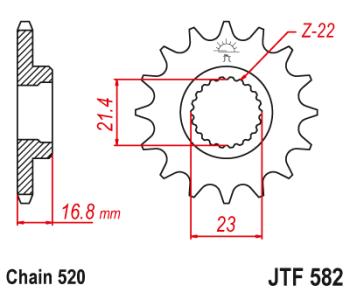 2 329 р. Звезда цепного привода JTF582 16RB  jtf582.16rb  с доставкой в г. Майкоп. Увеличить фотографию 1