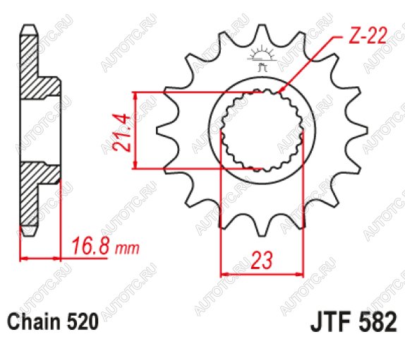 2 329 р. Звезда цепного привода JTF582 16RB  jtf582.16rb  с доставкой в г. Майкоп