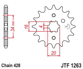 499 р. Звезда цепного привода JTF1263 15  jtf1263.15  с доставкой в г. Майкоп. Увеличить фотографию 1
