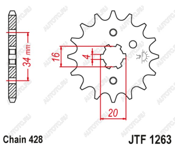 499 р. Звезда цепного привода JTF1263 15  jtf1263.15  с доставкой в г. Майкоп