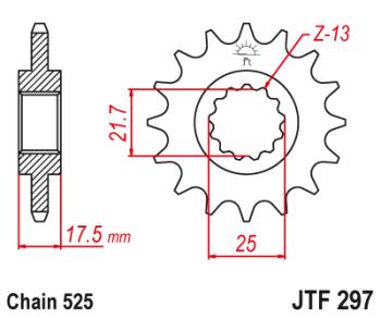 1 899 р. Звезда цепного привода JTF297 15RB  jtf297.15rb  с доставкой в г. Майкоп. Увеличить фотографию 1