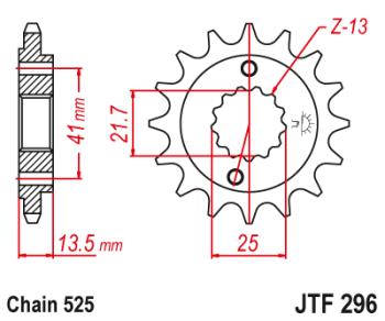 1 799 р. Звезда цепного привода JTF296 16RB  jtf296.16rb  с доставкой в г. Майкоп. Увеличить фотографию 1
