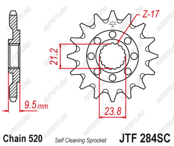 1 649 р. Звезда цепного привода JTF284 14SC  jtf284.14sc  с доставкой в г. Майкоп