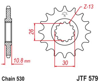 1 869 р. Звезда цепного привода JTF579 16RB  jtf579.16rb  с доставкой в г. Майкоп. Увеличить фотографию 1