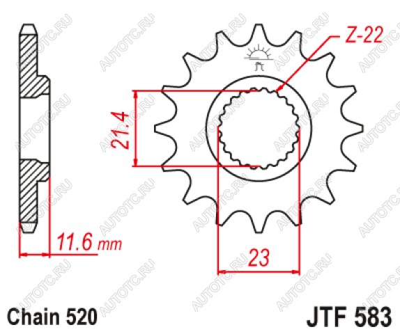 1 449 р. Звезда цепного привода JTF583 14  jtf583.14  с доставкой в г. Майкоп