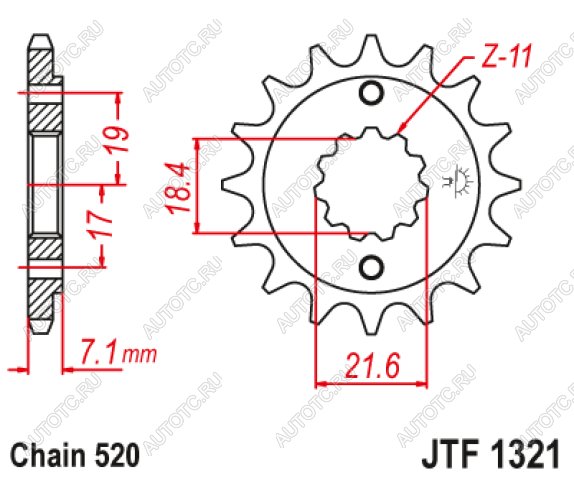 1 309 р. Звезда цепного привода JTF1321 12  jtf1321.12  с доставкой в г. Майкоп