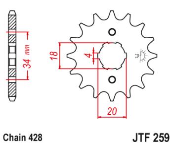 499 р. Звезда цепного привода JTF259 17  jtf259.17  с доставкой в г. Майкоп. Увеличить фотографию 1