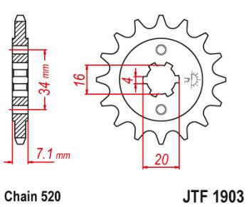 1 479 р. Звезда цепного привода JTF1903 15  jtf1903.15  с доставкой в г. Майкоп. Увеличить фотографию 1