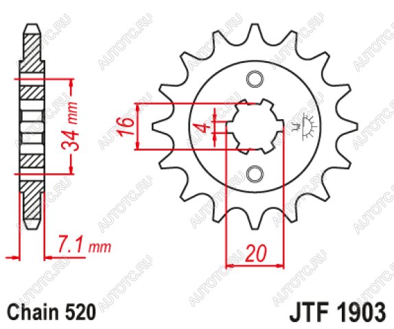 1 479 р. Звезда цепного привода JTF1903 15  jtf1903.15  с доставкой в г. Майкоп