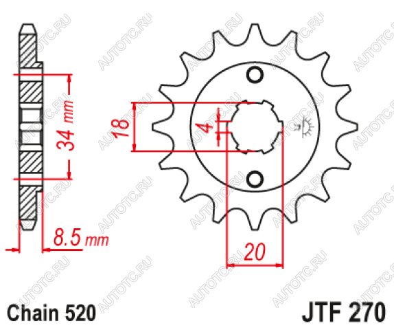 1 199 р. Звезда цепного привода JTF270 13  jtf270.13  с доставкой в г. Майкоп