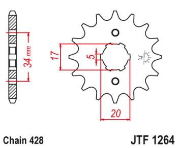 599 р. Звезда цепного привода JTF1264 14  jtf1264.14  с доставкой в г. Майкоп. Увеличить фотографию 1