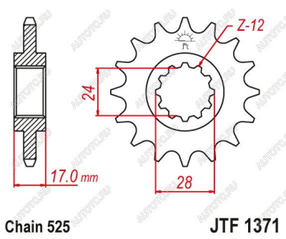 1 959 р. Звезда цепного привода JTF1371 15RB  jtf1371.15rb  с доставкой в г. Майкоп