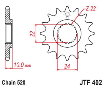 1 739 р. Звезда цепного привода JTF402 16RB  jtf402.16rb  с доставкой в г. Майкоп. Увеличить фотографию 1