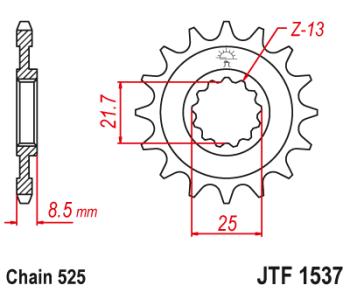 1 579 р. Звезда цепного привода JTF1537 17RB  jtf1537.17rb  с доставкой в г. Майкоп. Увеличить фотографию 1