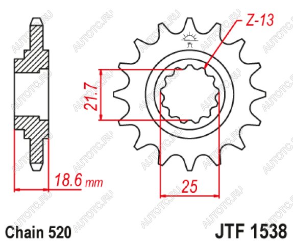 2 379 р. Звезда цепного привода JTF1538 15RB  jtf1538.15rb  с доставкой в г. Майкоп