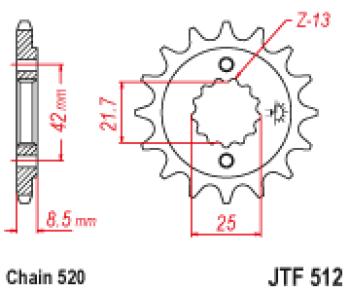 1 619 р. Звезда цепного привода JTF512 16RB  jtf512.16rb  с доставкой в г. Майкоп. Увеличить фотографию 1
