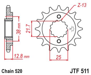 1 909 р. Звезда цепного привода JTF511 15RB  jtf511.15rb  с доставкой в г. Майкоп. Увеличить фотографию 1