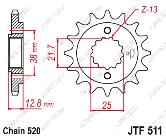 1 909 р. Звезда цепного привода JTF511 15RB  jtf511.15rb  с доставкой в г. Майкоп