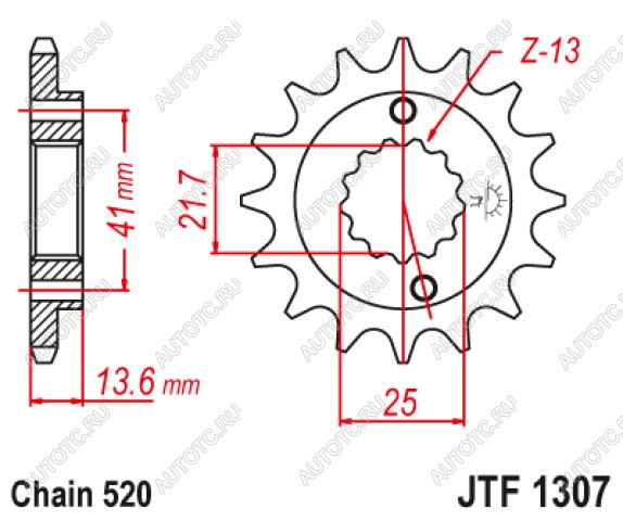 1 659 р. Звезда цепного привода JTF1307 15RB  jtf1307.15rb  с доставкой в г. Майкоп