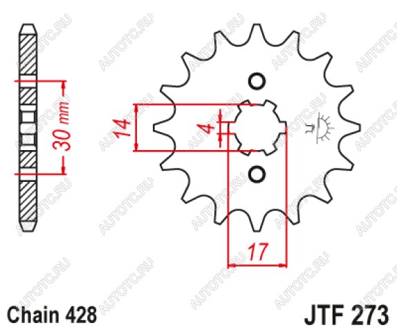 579 р. Звезда цепного привода JTF273 14  jtf273.14  с доставкой в г. Майкоп