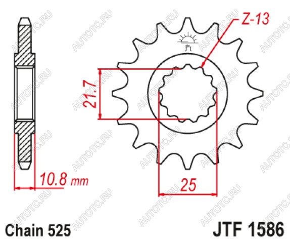 1 649 р. Звезда цепного привода JTF1586 16RB  jtf1586.16rb  с доставкой в г. Майкоп