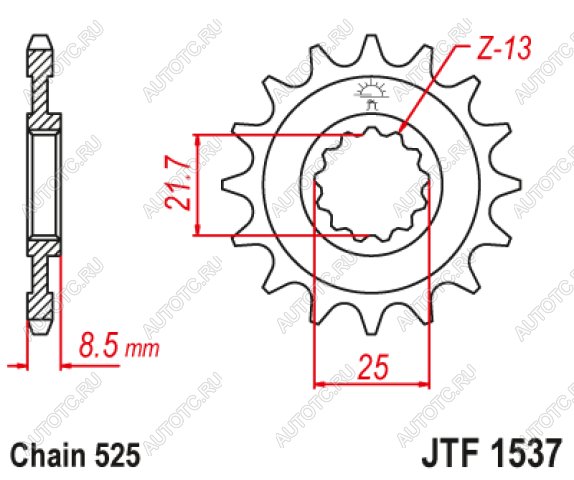 1 659 р. Звезда цепного привода JTF1537 16RB  jtf1537.16rb  с доставкой в г. Майкоп