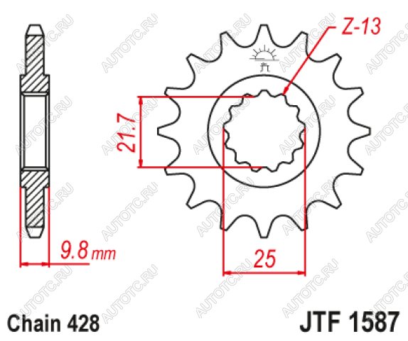 1 999 р. Звезда цепного привода JTF1587 20  jtf1587.20  с доставкой в г. Майкоп