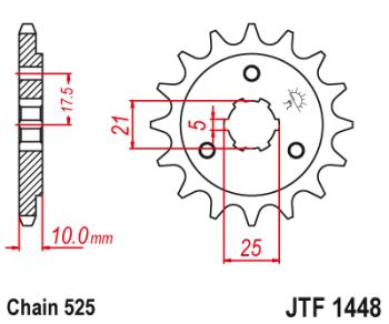 1 539 р. Звезда цепного привода JTF1448 14  jtf1448.14  с доставкой в г. Майкоп. Увеличить фотографию 1