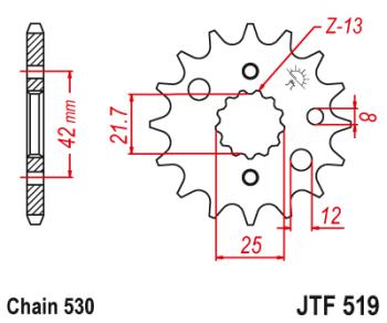 1 479 р. Звезда цепного привода JTF519 17  jtf519.17  с доставкой в г. Майкоп. Увеличить фотографию 1