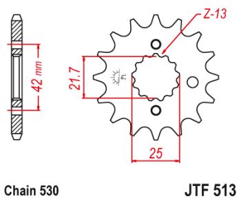 1 249 р. Звезда цепного привода JTF513 16  jtf513.16  с доставкой в г. Майкоп. Увеличить фотографию 1