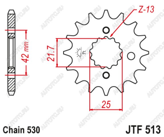 1 249 р. Звезда цепного привода JTF513 16  jtf513.16  с доставкой в г. Майкоп