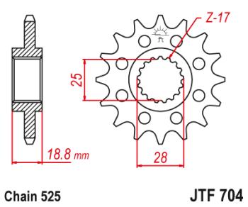 2 539 р. Звезда цепного привода JTF704 16RB  jtf704.16rb  с доставкой в г. Майкоп. Увеличить фотографию 1