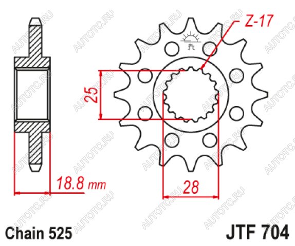2 539 р. Звезда цепного привода JTF704 16RB  jtf704.16rb  с доставкой в г. Майкоп