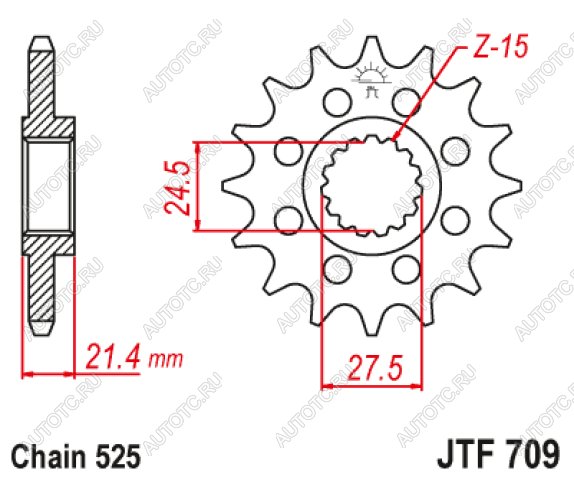 2 199 р. Звезда цепного привода JTF709 16  jtf709.16  с доставкой в г. Майкоп