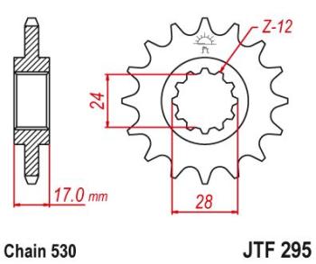 1 899 р. Звезда цепного привода JTF295 15RB  jtf295.15rb  с доставкой в г. Майкоп. Увеличить фотографию 1