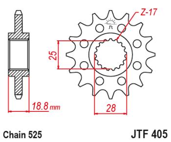 2 659 р. Звезда цепного привода JTF405 20RB  jtf405.20rb  с доставкой в г. Майкоп. Увеличить фотографию 1