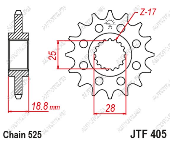 2 659 р. Звезда цепного привода JTF405 20RB  jtf405.20rb  с доставкой в г. Майкоп