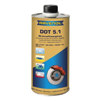 4 999 р. Тормозная жидкость RAVENOL DOT 5,1 (1л)  1350602-001-01-000  с доставкой в г. Майкоп. Увеличить фотографию 1